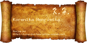 Korenika Henrietta névjegykártya