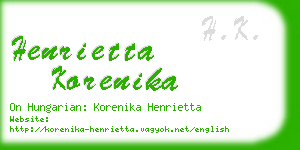 henrietta korenika business card